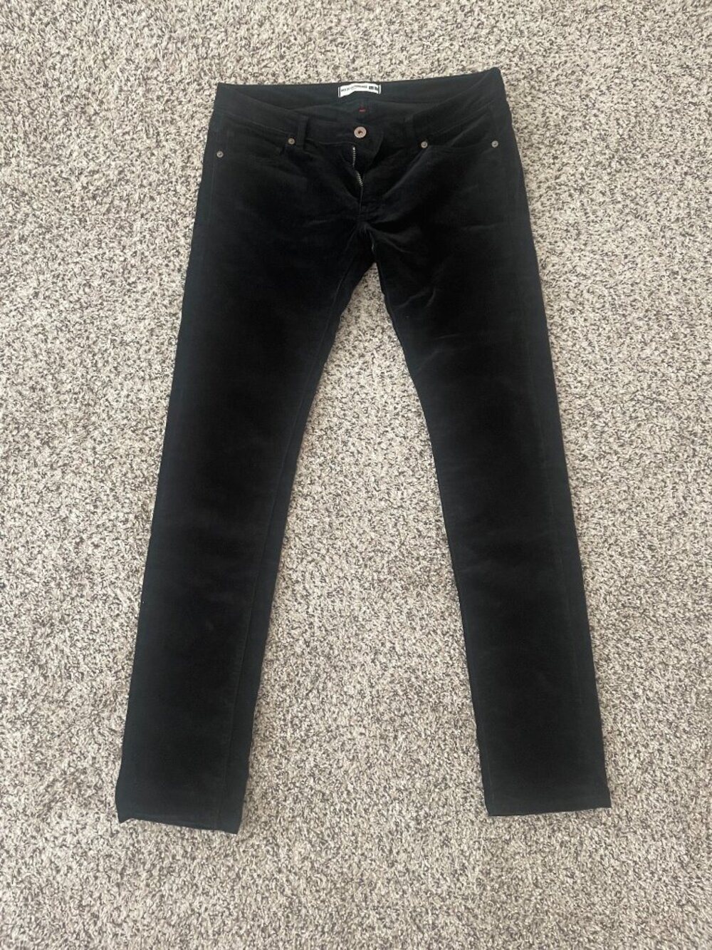 Uniqlo Black Velvet Pants  Ines De La Fressange  Slim Fit